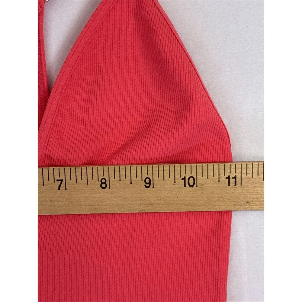 Free People Intimately Move Along Coral Pink Ribbed Bodysuit Size XS/S Racerback